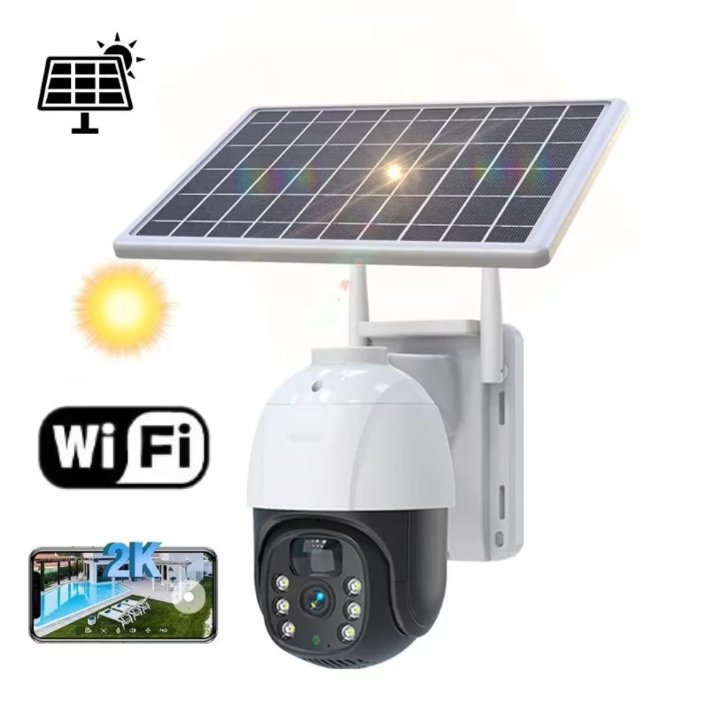 CAMERĂ SUPRAVEGHERE 2K, CONEXIUNE WIFI, PANOU SOLAR, VEDERE 360, CONTROL DIN APLICAȚIE