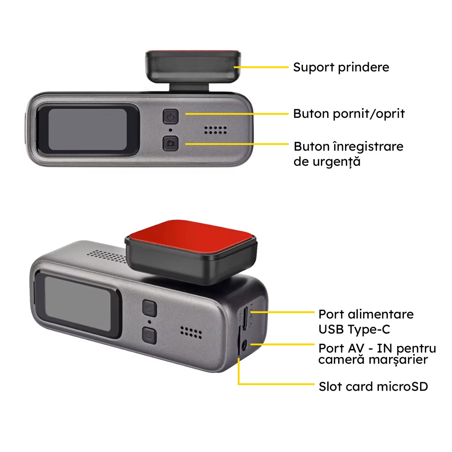 CAMERA DE BORD NOAR DUO 2K + APLICAȚIE PE TELEFON + CARD 128GB CADOU