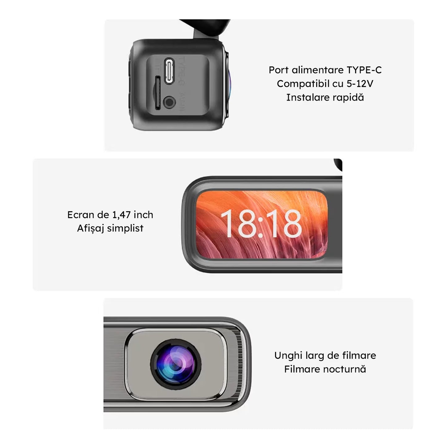 CAMERA DE BORD NOAR DUO 2K + APLICAȚIE PE TELEFON + CARD 128GB CADOU