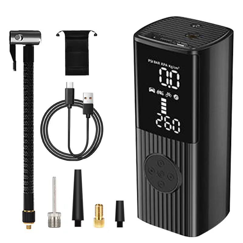 COMPRESOR AUTO CU ACUMULATOR - FUNCTIE DE BATERIE EXTERNĂ ȘI LANTERNĂ