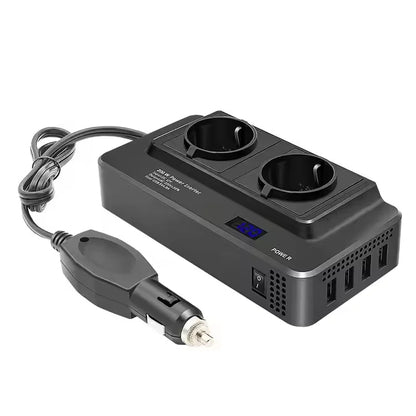 INVERTOR AUTO 200W, PRIZA DUBLA 230V, 4 x PORTURI USB, PUTERE MAXIMA 400W