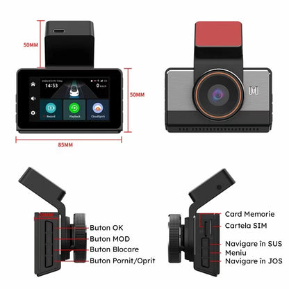 CAMERA AUTO 4G CARTELA SIM - NOAR CONNECT 4G + CARD 128GB CADOU, MONITORIZARE LA DISTANTA