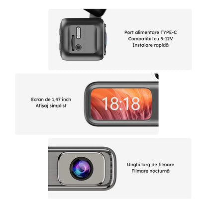 CAMERA DE BORD NOAR DUO 2K + APLICAȚIE PE TELEFON + CARD 128GB CADOU