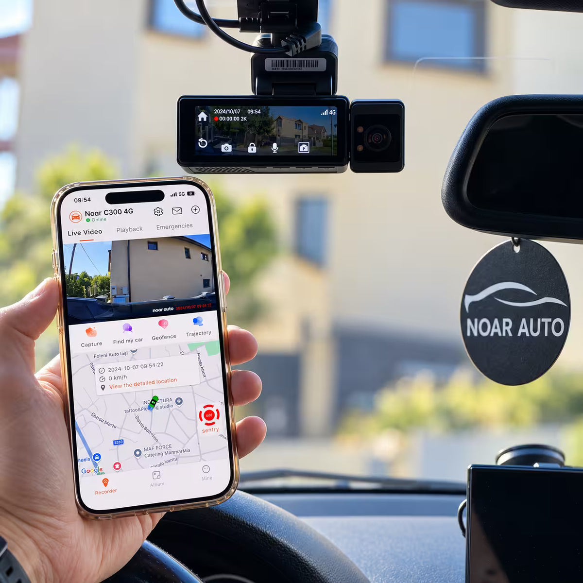 CAMERA AUTO TRIPLA NOAR C300 4G - ACCES LIVE LA DISTANTA, GPS, SIM 4G, FILMARE PARCARE, ADAS, 2K