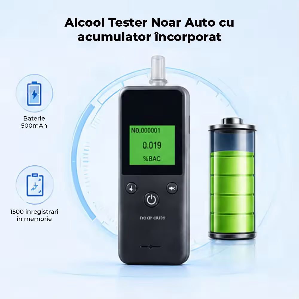 ALCOOL TESTER PROFESIONAL CU ACUMULATOR - ETILOTEST DIGITAL, ACURATETE +/- 0.01% BAC, 10 REZERVE INCLUSE