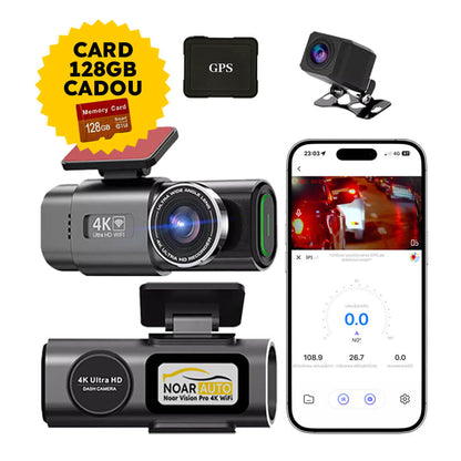 CAMERA DE BORD NOAR VISION PRO 4K + CARD 128GB CADOU