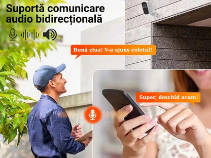 CAMERĂ DE SUPRAVEGHERE SOLARĂ FIXĂ WIFI 2K, VEDERE NOCTURNĂ COLOR, AUDIO BIDIRECȚIONAL, CONTROL DIN APLICAȚIE