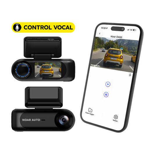 CAMERA AUTO CU CONTROL VOCAL NOAR D400 - FILMARE 4K + FULL HD, APLICATIE PE TELEFON