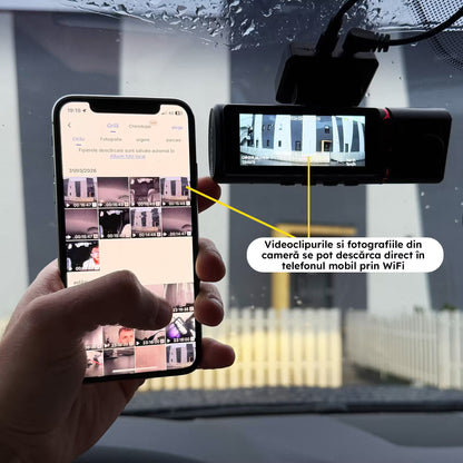 CAMERA AUTO TRIPLA - NOAR 3VISION 4K, SENZOR IMPACT, FILMARE IN PARCARE, APLICATIE TELEFON