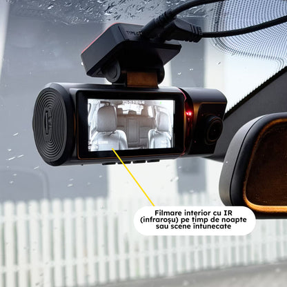 CAMERA AUTO TRIPLA - NOAR 3VISION 4K, SENZOR IMPACT, FILMARE IN PARCARE, APLICATIE TELEFON