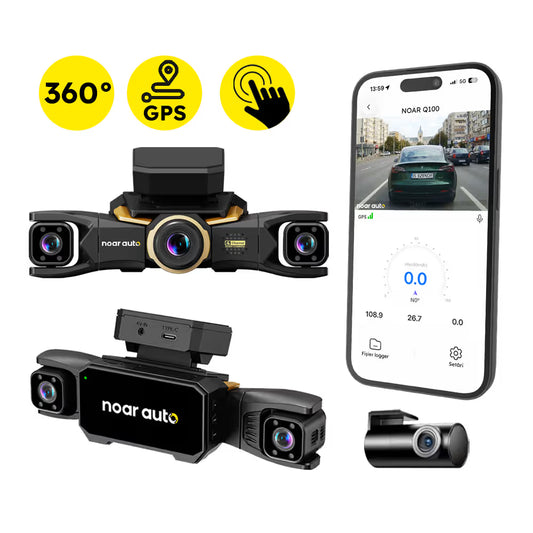 CAMERA DE BORD NOAR Q100 WIFI - 4 CANALE, 4K + FULL HD, GPS, TOUCHSCREEN, FILMARE NOCTURNA