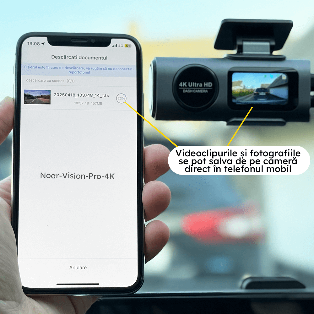 CAMERA DE BORD NOAR VISION PRO 4K + CARD 128GB CADOU