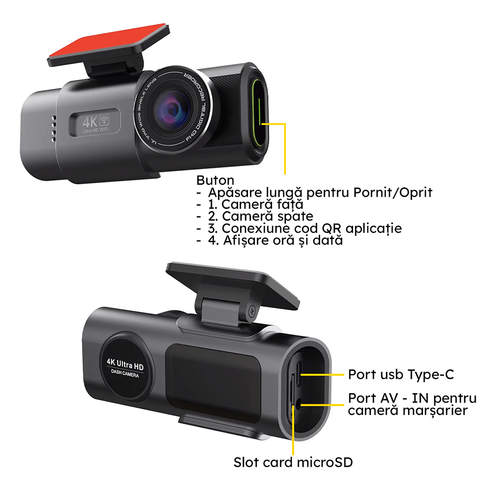 CAMERA DE BORD NOAR VISION PRO 4K + CARD 128GB CADOU