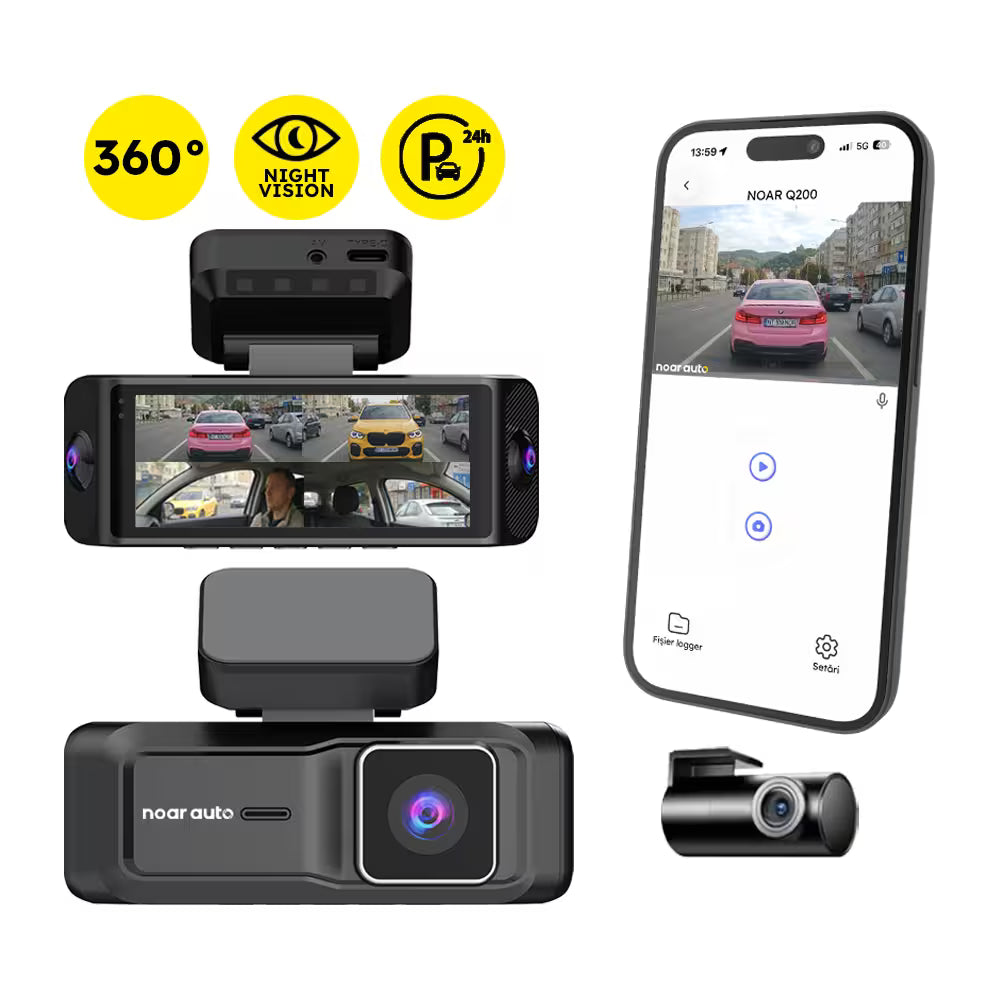 CAMERA DE BORD NOAR Q200 WIFI - 4 CANALE, 4K + FULL HD, FILMARE NOCTURNA, APLICATIE MOBILA