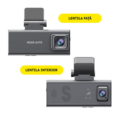 CAMERA DE BORD NOAR C200 4G - DETECTIE MISCARE, GPS, VIZIUNE NOCTURNA, FATA + INTERIOR, APLICATIE
