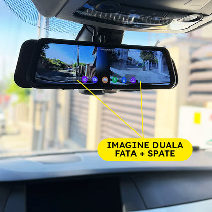CAMERA DE BORD D300 OGLINDA - TOUCHSCREEN 9.66", FUNCTII AI - ADAS + BSD + WiFi, 4K + FULL HD